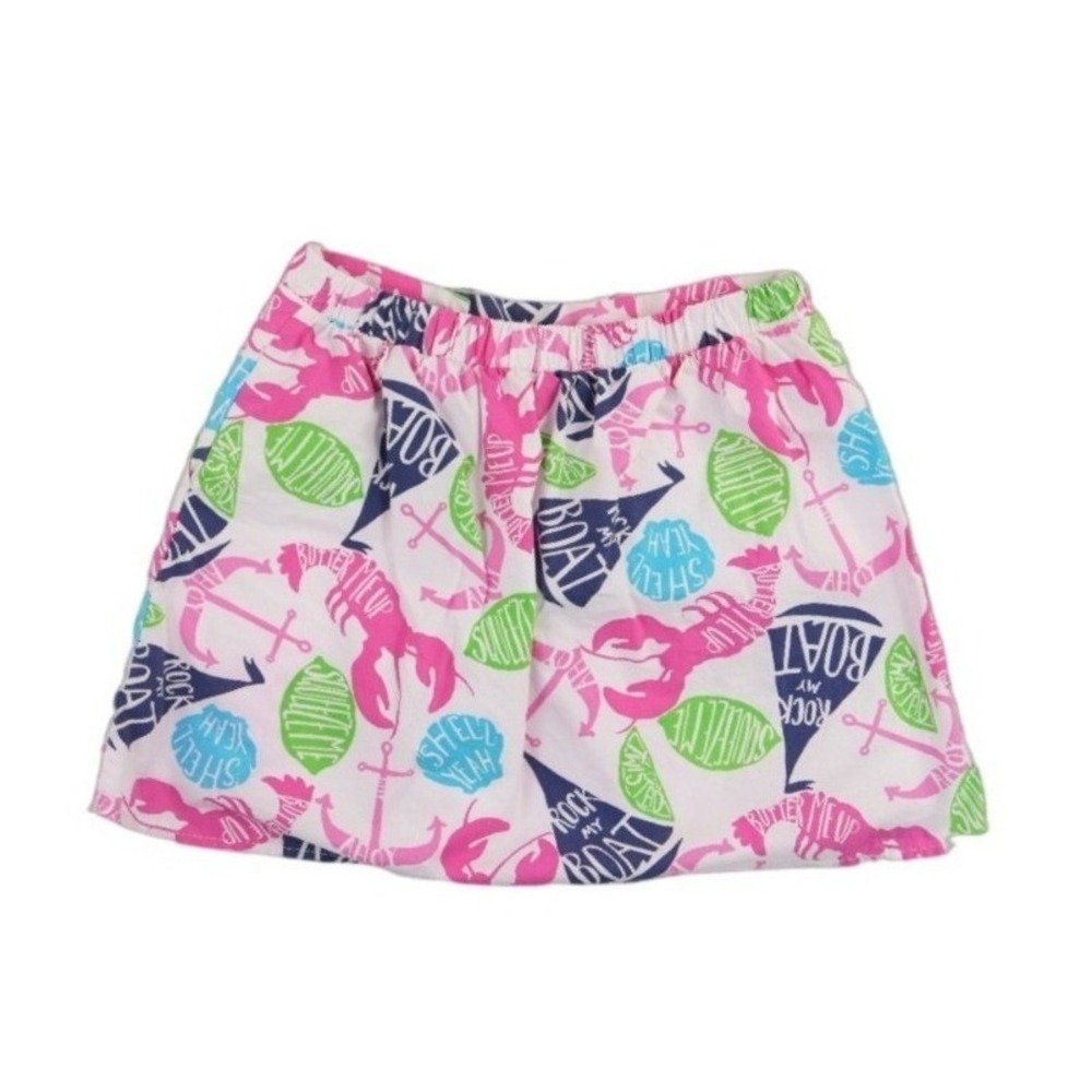 Lilly Pulitzer Skirt Women's Size XS White Pink Lobster Nautical Mini